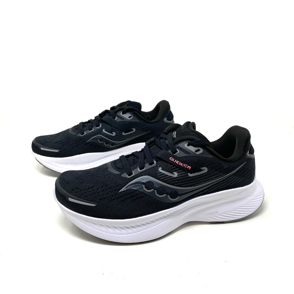 Saucony Women's Guide 16 Wide In Black/White Running Shoes WIDE - Picture 2 of 8